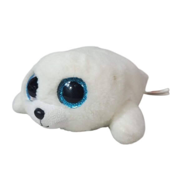 Ty Beanie Boos Plush White 8" Arctic Blue Glitter Eyes Icy Seal Stuffed 2017 - Picture 3 of 11